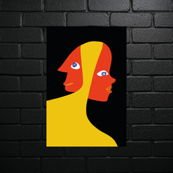 Dualism - Modernist Portrait - shiny glitter