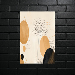 Golden Abstract with Dots - shiny glitter