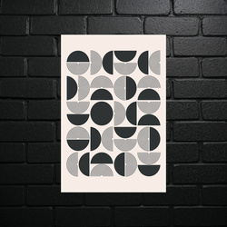 Geometric Harmony in Black - shiny glitter