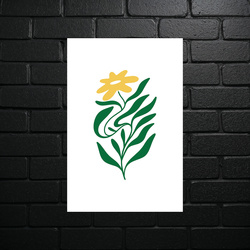 Minimalistyczny Kwiat Słońca - błyszczący brokat