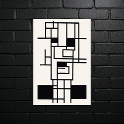 Mondrian Geometric Composition - shiny glitter