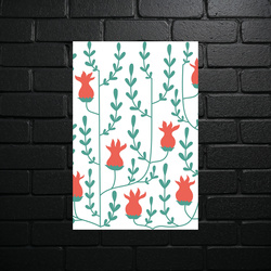 Red Tulips in Green Wonderland - shiny glitter