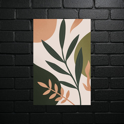 Botaniczna Harmonia - Minimalistyczne Liście - błyszczący brokat