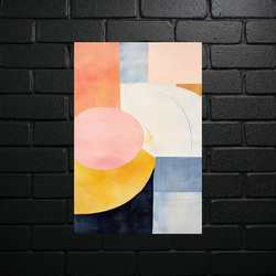 Geometric Harmonies - Pastel Abstract Composition - shiny glitter