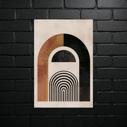 Geometryczna Harmonia w Sepii - błyszczący brokat