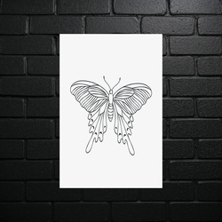 Szkic Motyla - Minimalistyczna Elegancja - błyszczący brokat