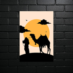 Desert Caravan at Sunset - shiny glitter