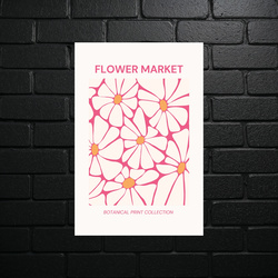 Pink Flower Market - Botanical Art - shiny glitter
