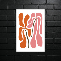 Abstract Duet of Pink and Orange - shiny glitter