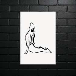 Minimalist Nude - Female Silhouette Sketch - shiny glitter