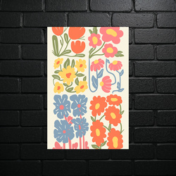 Retro Floral Collage - shiny glitter