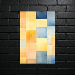 Geometric Harmony: Gold and Blue Mosaic - shiny glitter