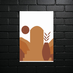 Minimalist Sepia Sunset - shiny glitter