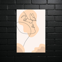 Minimalist Line Portrait - Feminine Silhouette - shiny glitter