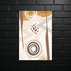 Abstract Beige - Geometric Harmony - shiny glitter