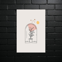 Botanical Serenity in Silver Frame - shiny glitter