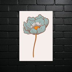 Turquoise Flower Minimalism - shiny glitter