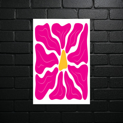 Pink Abstract Flower - shiny glitter