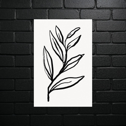 Botanical Harmony - Minimalist Leaf - shiny glitter