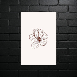 Minimalist Flower Lineart - shiny glitter