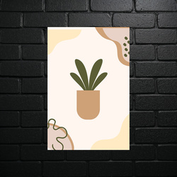 Botanical Harmony in Beige - shiny glitter