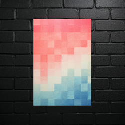 Pastelowy Gradient - Korali i Błękit - błyszczący brokat