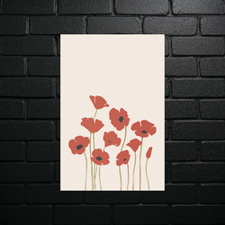 Sunset Poppies - Minimalist Elegance - shiny glitter