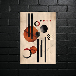 Geometric Harmony in Red - shiny glitter