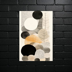 Abstrakcyjne Sfery w Sepii - błyszczący brokat