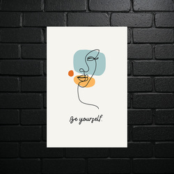 Minimalistyczna Linia Życia - Artystyczny Portret - błyszczący brokat