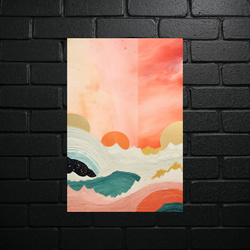 Mountain Dream: Abstract Sunset Landscape - shiny glitter