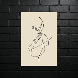 Dance of Lines - Minimalist Sketch - shiny glitter