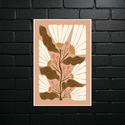 Botanical Harmony in Sepia - shiny glitter