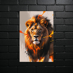 Majestic Lion in Flames - shiny glitter