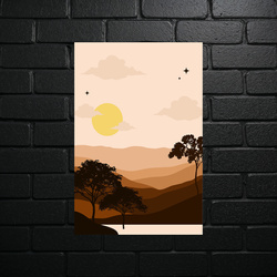 Sunset Landscape Serenity - shiny glitter