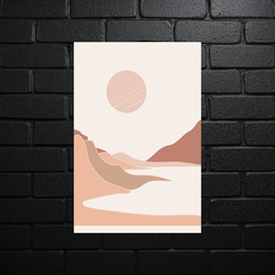 Pink Dawn in Mountains - Minimalist Composition - shiny glitter