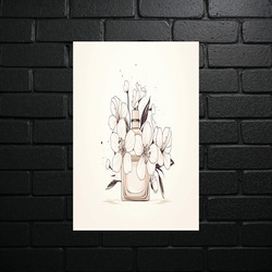 Minimalist Bouquet Sketch - shiny glitter