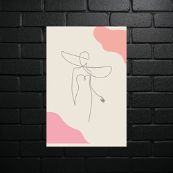 Minimalist Grace - Line Drawing - shiny glitter