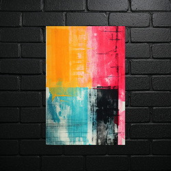 Urban Abstract in Turquoise and Pink - shiny glitter