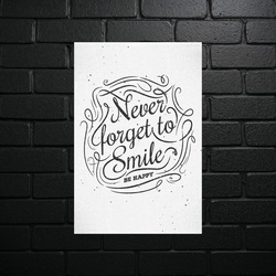 Motywacyjna Typografia - Never Forget to Smile - błyszczący brokat
