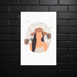 Sunlit Lady in a Hat - shiny glitter