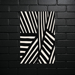 Geometric Abstraction - Black and White Stripes - shiny glitter