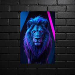 Neon Night Lion - shiny glitter