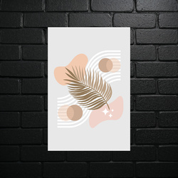 Golden Leaf in Pastel Circles - shiny glitter