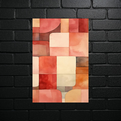 Coral Abstraction - Geometric Harmony - shiny glitter