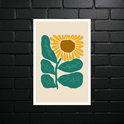 Słonecznik Retro - Minimalistyczna Grafika Botaniczna