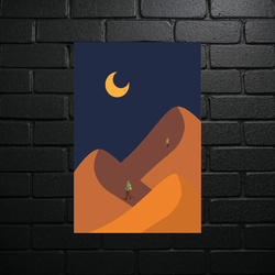 Desert Journey Under Golden Moon - shiny glitter