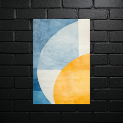 Geometryczna Harmonia Błękitu i Złota - błyszczący brokat