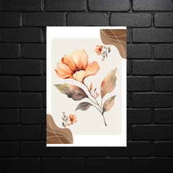 Coral Flower in Sepia - shiny glitter