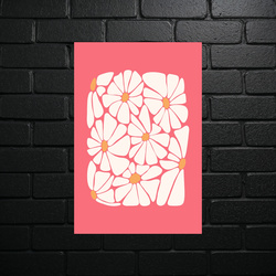 Summer Flowers in Coral Pink - shiny glitter